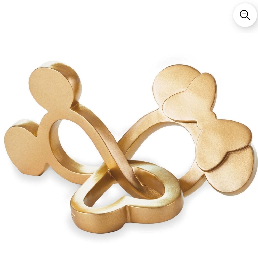 Hallmark Disney Mickey Minnie Gold Heart and Bow Decor New